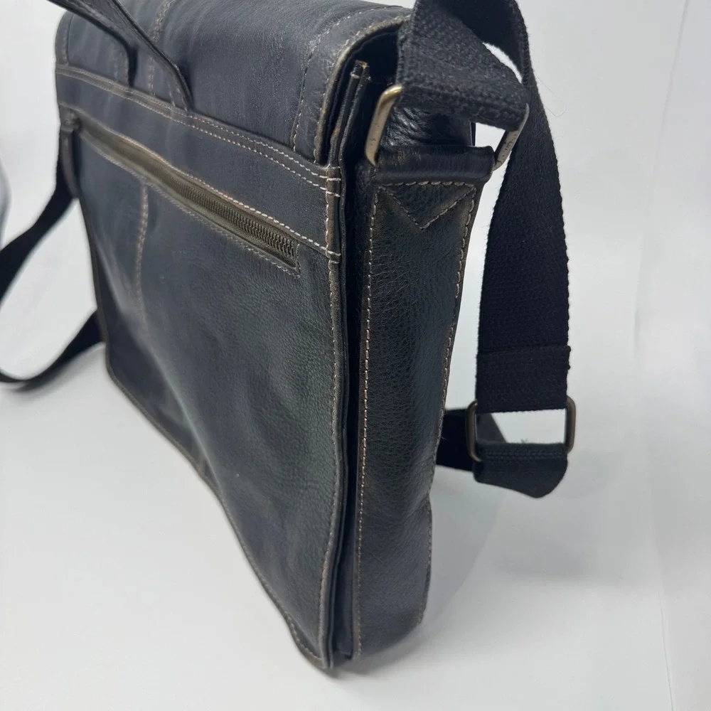 Vintage Wilsons Leather Messenger Bag Black Leather Laptop Briefcase Crossbody